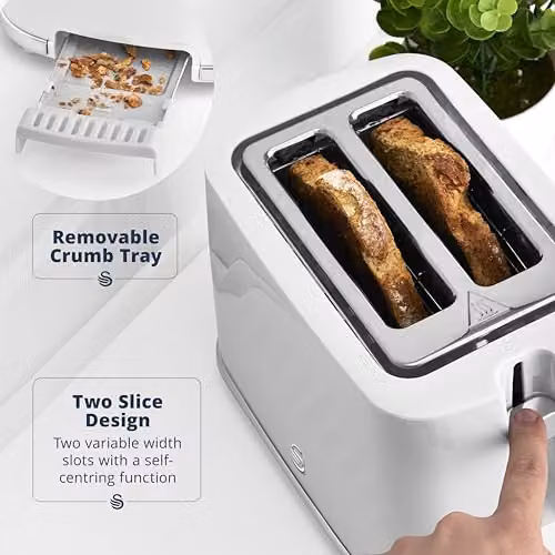 Swan Windsor 2 Slice Toaster, White, 900W – 3