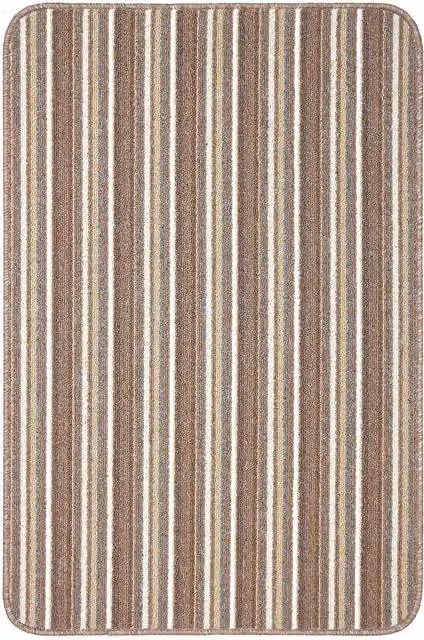 THE RUGS Washable Nonslip Striped All-Purpose Mat, Beige, W: 67 cm, L: 180 cm – 1