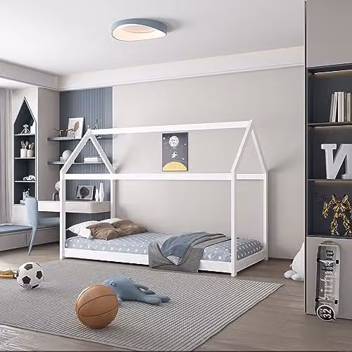 Kosy Koala White Solid Wood House Bed Frame for Children W/D/H: 90 x 190 cm – 1