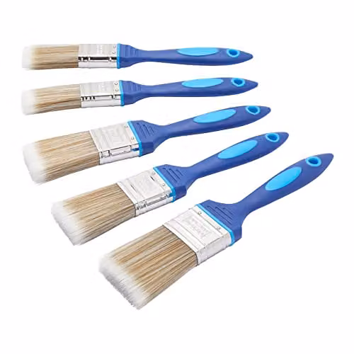 Fit For The Job 5 Piece Synthetic DIY Paint Brush Set with No Bristle Loss and Non-Slip Grip in Blue – 2
