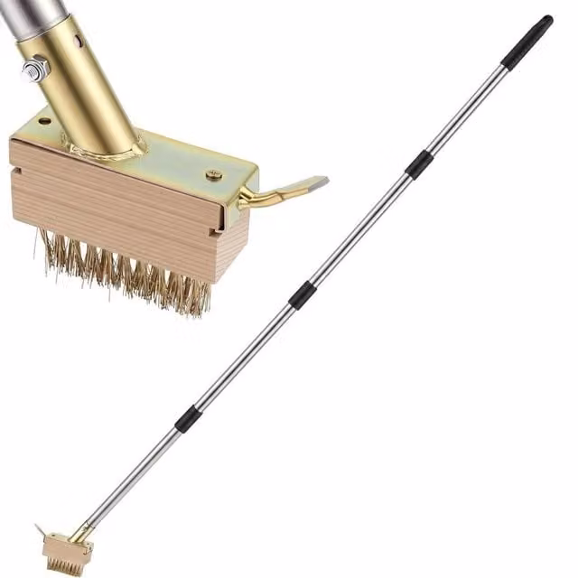 Havendro Multicolour Garden Weed Remover Brush with Telescopic Steel and Copper Wire for Patio and Driveway Moss Cleaning
