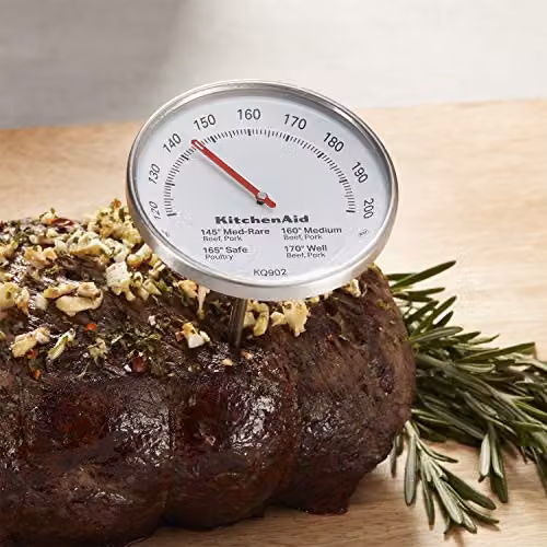 KitchenAid Leave-in Meat Thermometer Probe in Silver and Black with 120°F to 200°F Range – 2