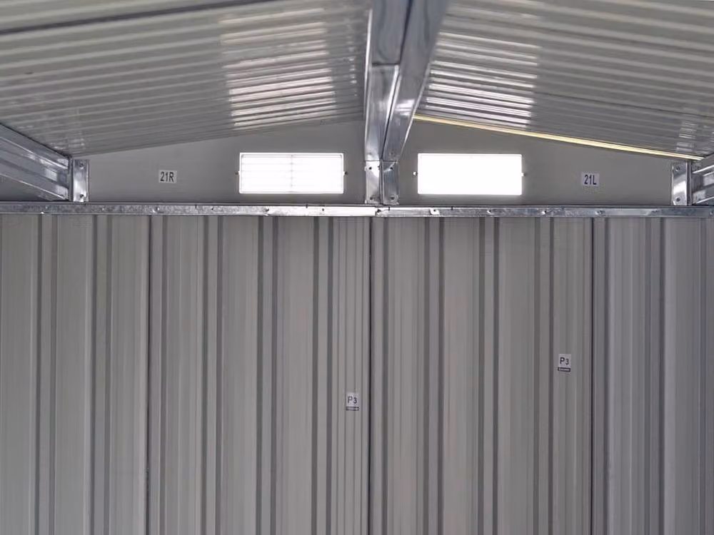 Vente-unique Metal Garden Shed in Dark Grey Galvanised Steel with Double Doors and Gable Roof, 10.29 m2 – 3