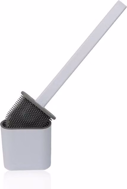 NESTLUNE White Plastic Toilet Brush and Holder Set