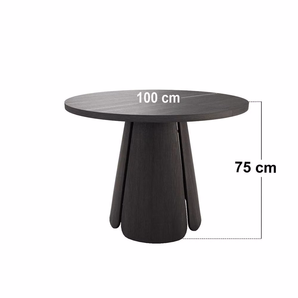 Solace+Co Ebony Black Extendable Oval Dining Table with 6 Beige Elise Chairs – 3