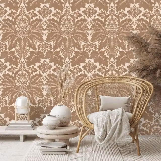 Prestigious Textiles Cerata String Flocked Spongeable Paste The Wall Wallpaper in Brown