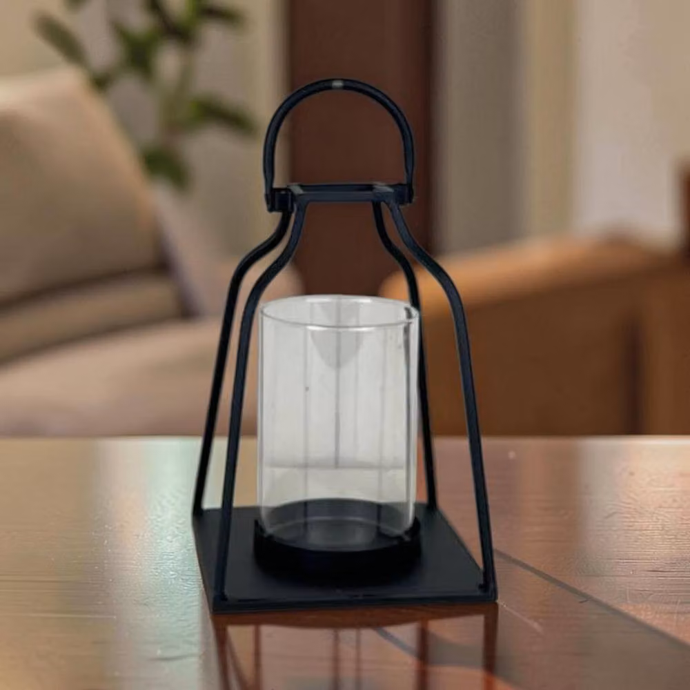 Black Metal Four Candle Lantern Tabletop Holder – 2