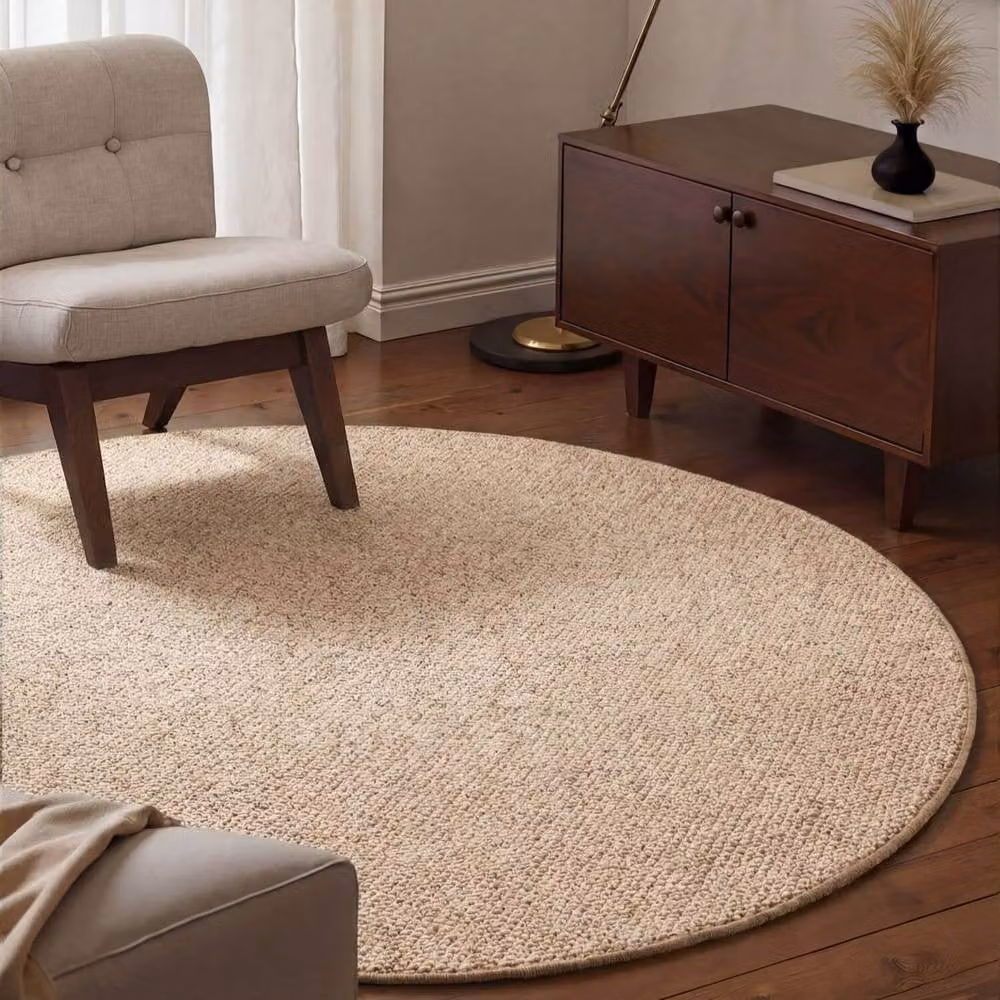 THE RUGS Wolly Hand-Tufted Scandinavian Style Wool Look Rug in Beige, W/D: 100 x 140 cm – 6