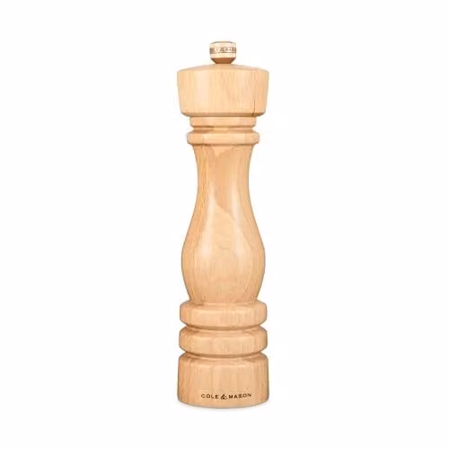 Cole & Mason London Salt Grinder in Natural Beech Wood with Adjustable Grind, Height: 22 cm