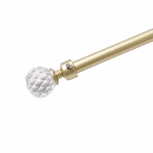 OHS Gold Crystal Ball Extendable Curtain Pole with Brackets and Finials – 1