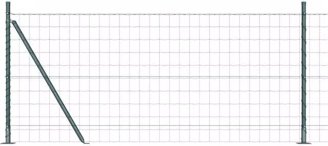 Berkfield Home Euro Fence with 7 Flanged Posts, Galvanised Steel, Green, 0.8 x 10 m – 1