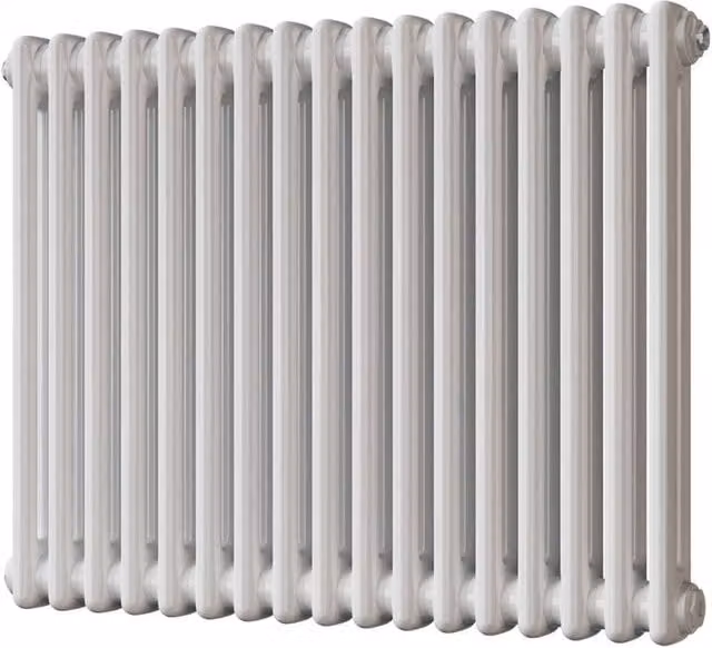 UK Radiators Alpha 2 Column Steel Radiator, White, H: 60.0 cm, W: 76.8 cm, D: 11.64 cm