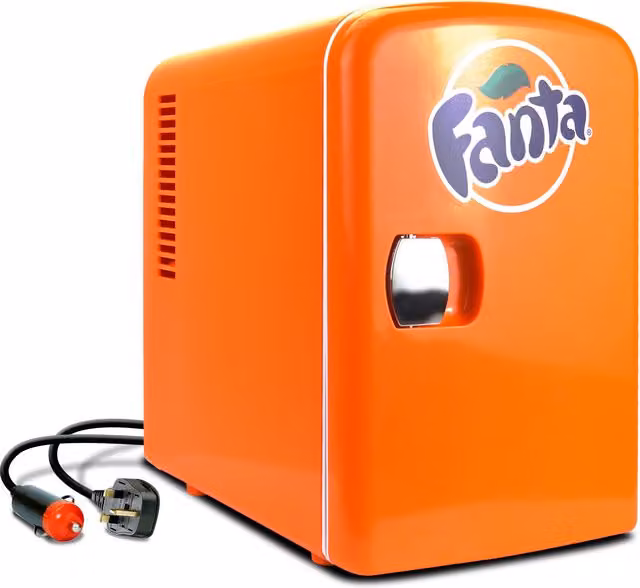 Koolatron Fanta Mini Fridge, Orange, 4L