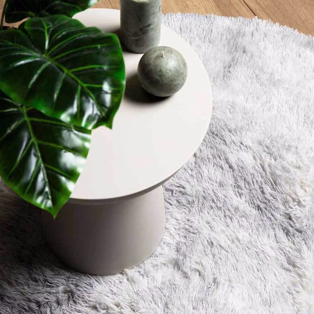 Berkfield Home Navarra Shaggy High Pile Rug in Silver Grey, W/D: 200 x 200 cm – 2