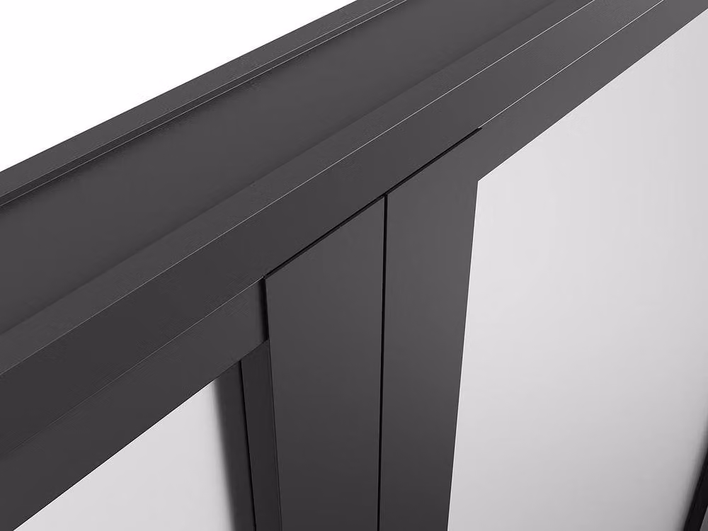 Loxton Reversible Double Swing Door Block in Black Aluminium and Frosted Glass – 4