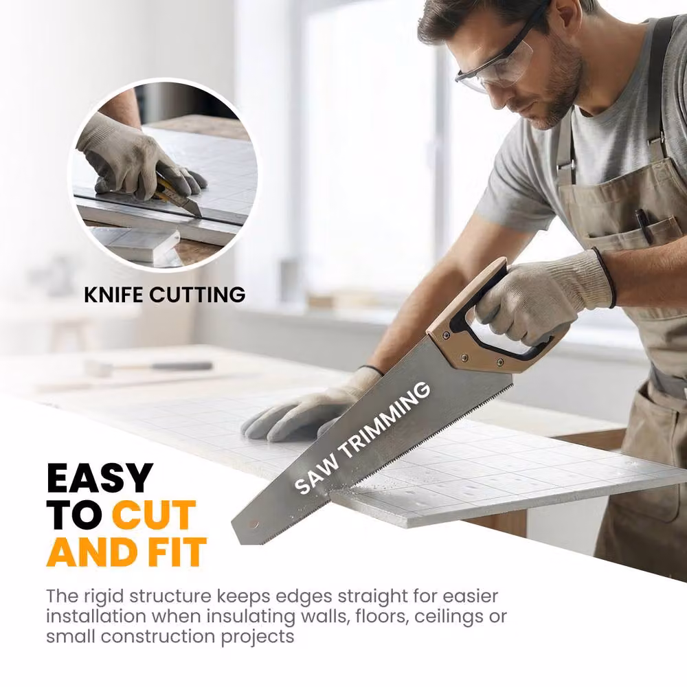 Novecrafto Thermal PIR Insulation Board with Aluminium Foil, White, W/D/H: 1200 x 600 x 20 mm – 3