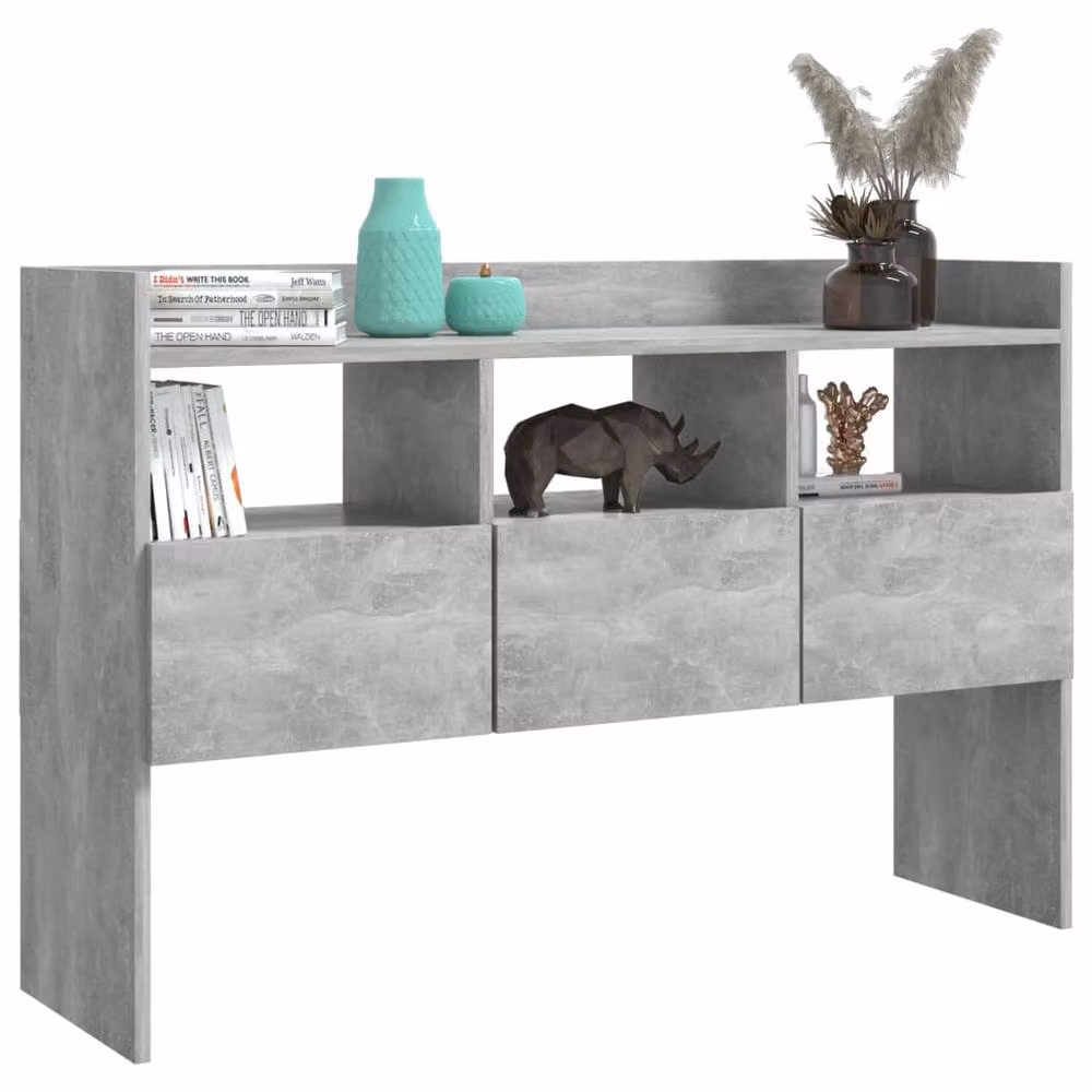 Berkfield Home Modern Sideboard in Concrete Grey, W/D/H: 105 x 30 x 70 cm – 3