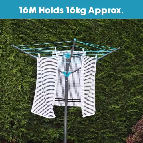 JVL 3 Arm Portable Free Standing Rotary Airer in Grey – 2