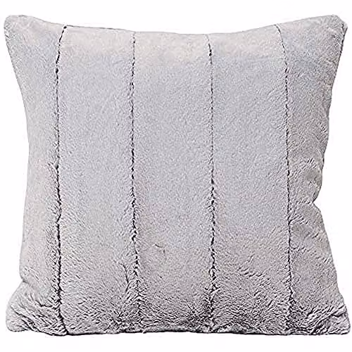 Paoletti Empress Square Faux Fur Filled Cushion in Grey, W/D/H: 45 x 45 x 45 cm