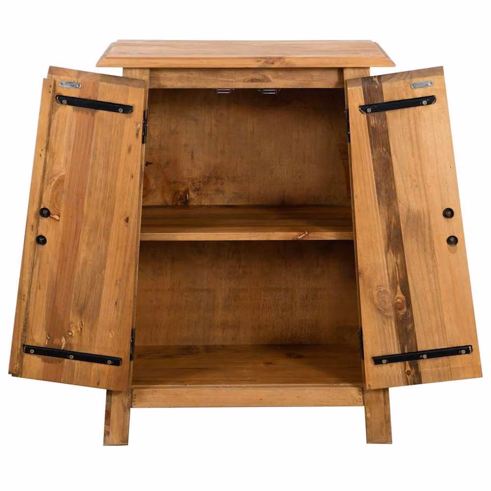 Berkfield Home Solid Pinewood Bathroom Side Cabinet in Brown, W/D/H: 59 x 32 x 80 cm – 3