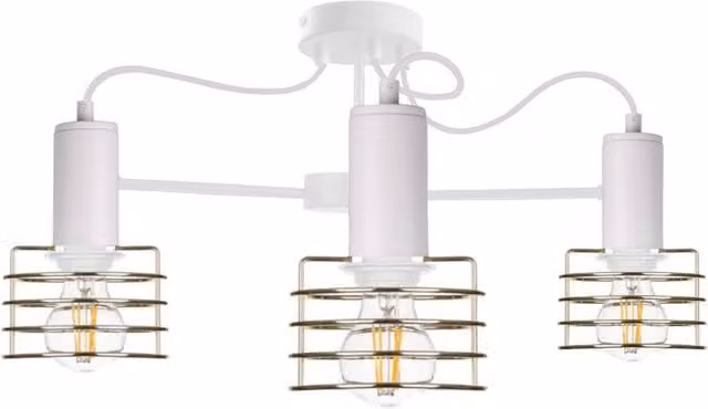 Netlighting Rune Multi Arm Semi Flush Ceiling Light, White, Diameter: 60 cm, 3x E27