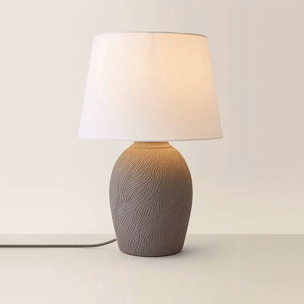 SPETLEK Large Grey Ceramic Table Lamp with LED Bulb – 2