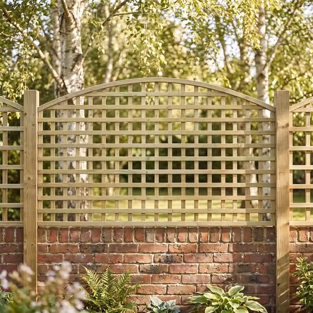 Premier Garden Supplies Woven Wood Garden Arch Trellis Panel, Brown, H: 183 cm x W: 110 cm x D: 6.5 cm