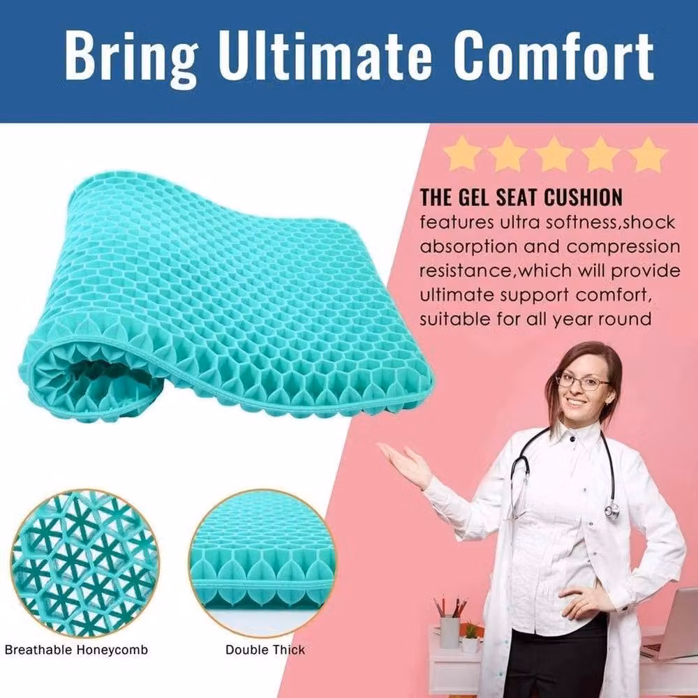 NESTLUNE Ergonomic Pressure Relief Seat Cushion in Green, W: 120 cm x D: 135 cm – 5