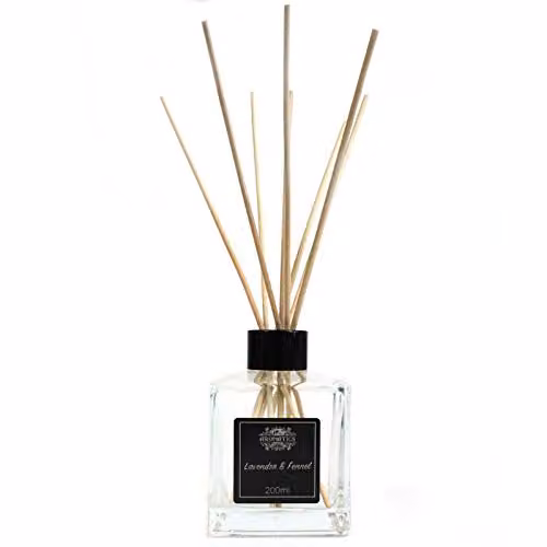 KDMD Lavender & Fennel Essential Oil Reed Diffuser, 200ml, Black