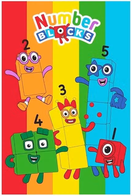 Numberblocks Fluffy Fleece Rainbow Blanket - Multicoloured