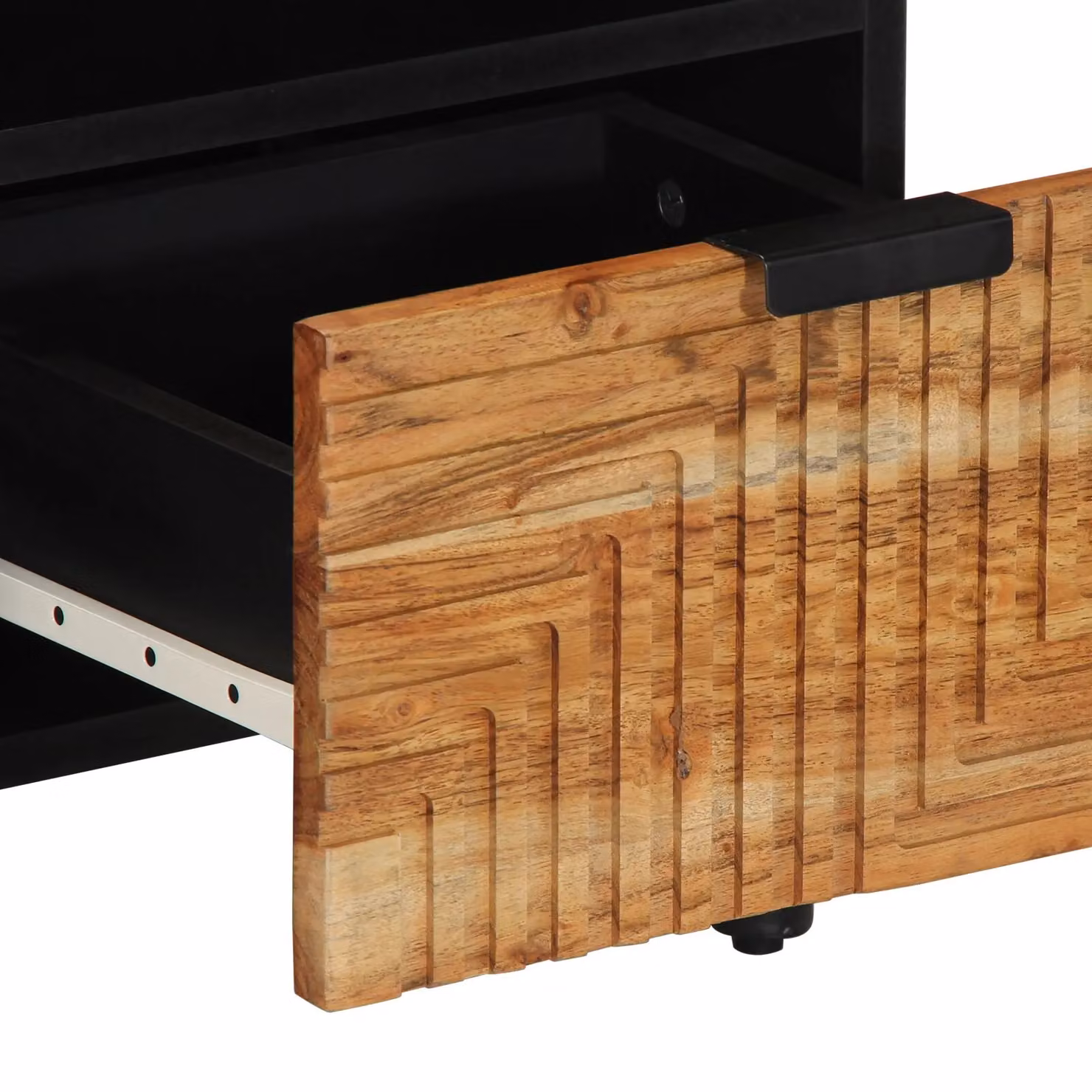 Berkfield Home Industrial TV Cabinet in Brown Solid Acacia Wood W/D/H: 100 x 33.5 x 46 cm – 5