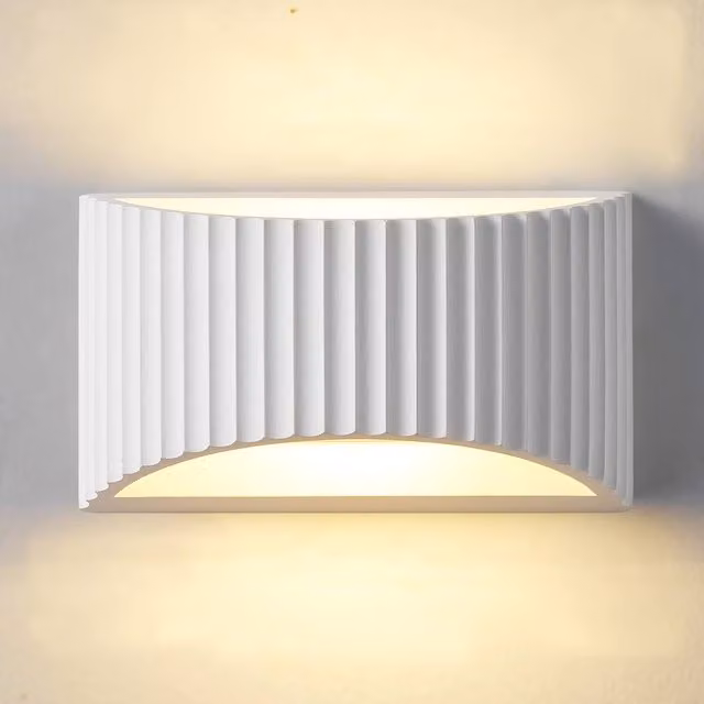 Harper Living Modern White Ceramic Wave Pattern Up and Down Wall Light with G9 Cap – 1