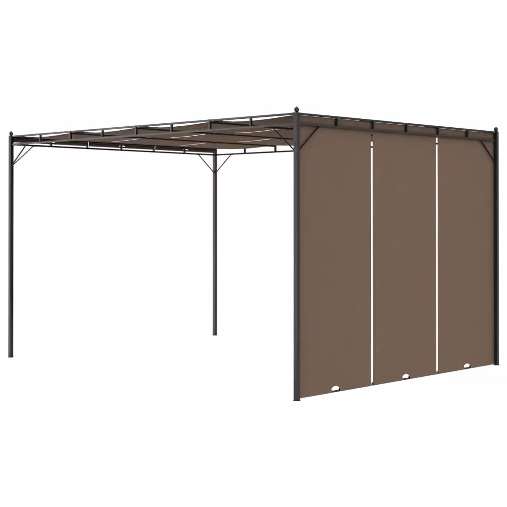 Berkfield Home Garden Gazebo with Side Curtain, Beige, W: 400 cm, D: 300 cm, H: 225 cm – 3