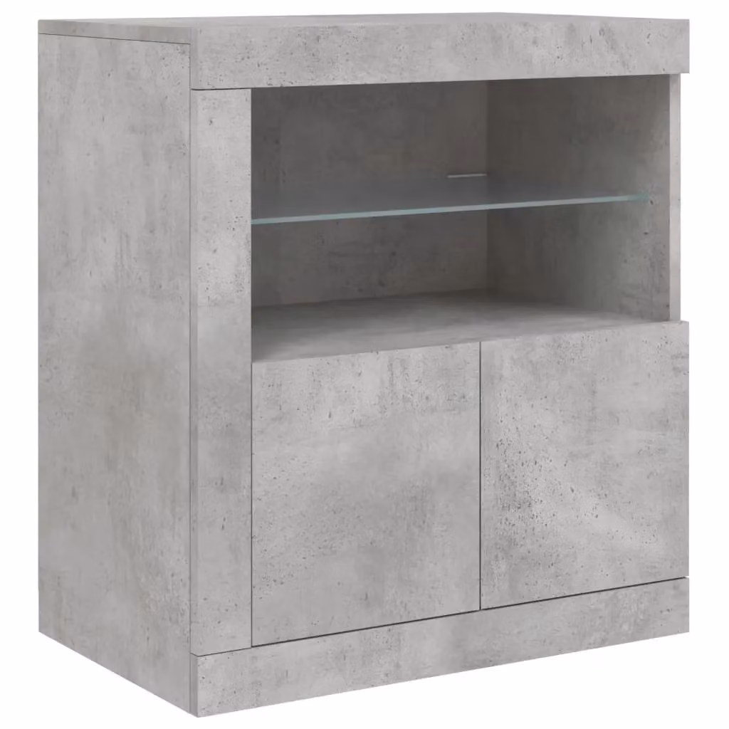Berkfield Home Modern Sideboard with Integrated LED Lights in Grey, W: 283 cm, D: 37 cm, H: 67 cm – 4
