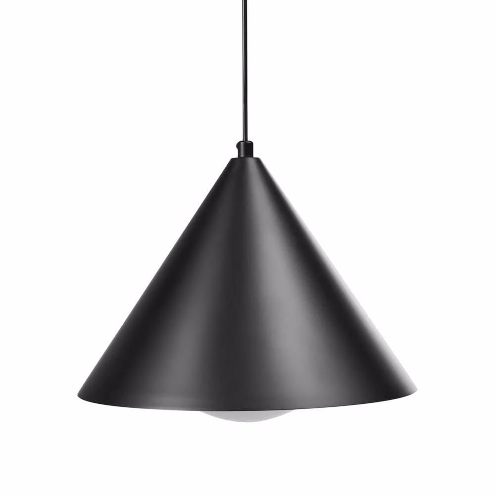 Wyld and Coco Black Metal Cone Pendant Lamp with Industrial Design – 2