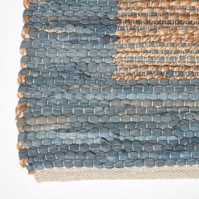 Homescapes Veranda Grey and Beige Hemp Chindi Kilim Rug, Flat Weave, Width: 200 cm