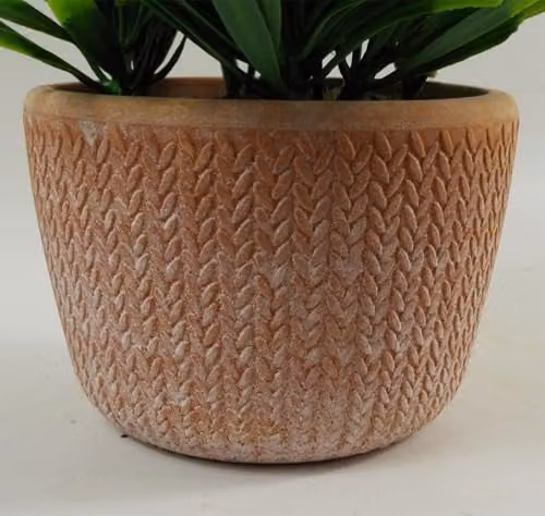 Leaf Design UK Realistic Green Artificial Potted Plant in a Geometric Ceramic Pot, H 22 cm x W 15 cm x D 15 cm – 2