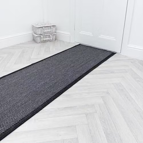 runrug Reversible Indoor/Outdoor Hallway Runner Rug in Black and Grey, W/D/H: 70 x 360 cm – 5