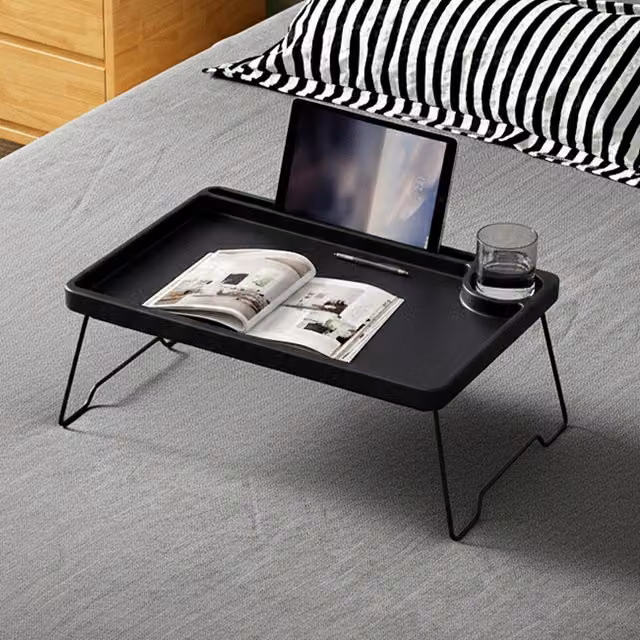 Livingandhome Folding Laptop Bed Table in Black