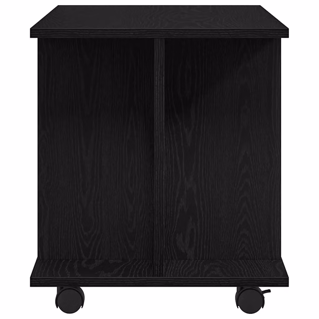 Berkfield Home Modern Black Oak TV Cabinet with Castors, W/D/H: 80 x 40 x 45 cm – 4