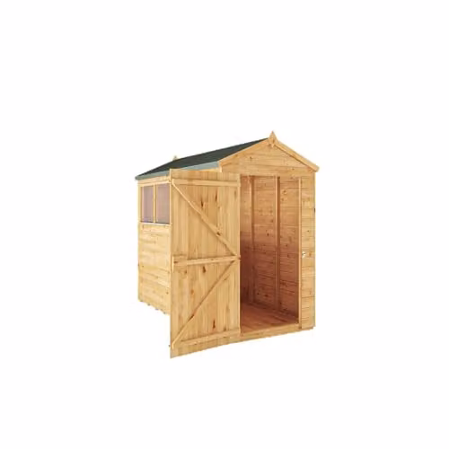 Waltons Premium Shiplap Apex Modular Wooden Garden Storage Shed in Brown with Glass Glazing, W/D/H: 240 x 120 x 180 cm – 4