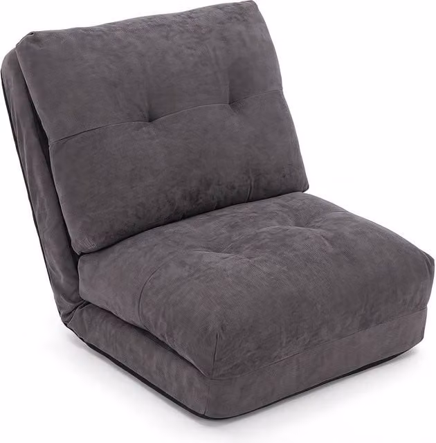 Gymax 5-Level Adjustable Grey Fabric Gaming Floor Chair with Back Support