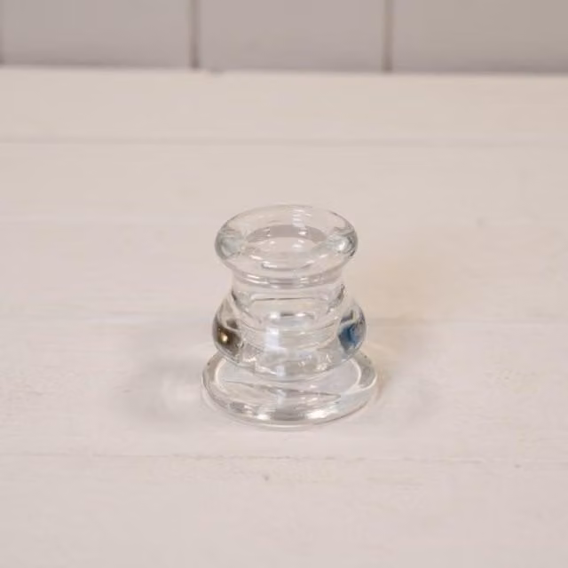 KDMD Classic Transparent Glass Taper Candle Stick Holder