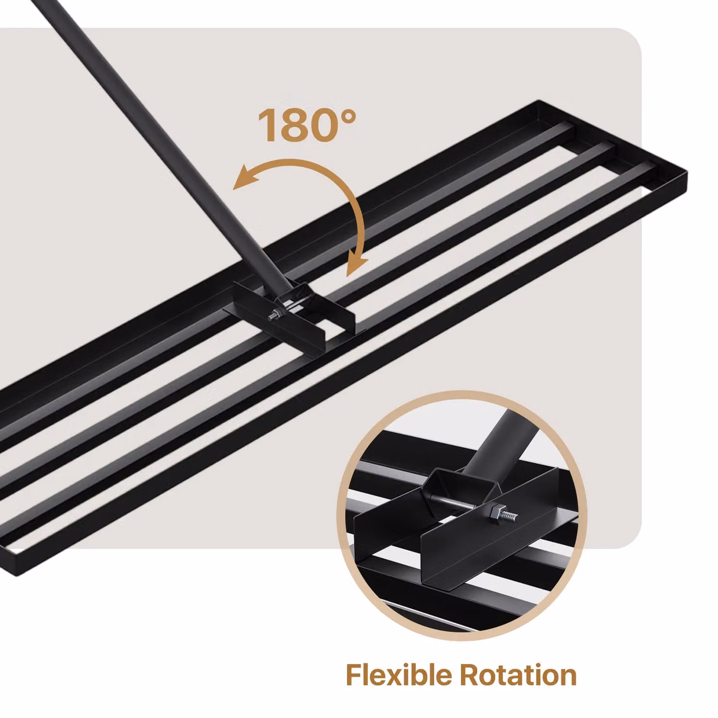 Living and Home Lawn Levelling Rake with 213 cm Stainless Steel Handle in Black – 3
