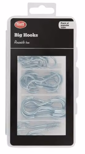 Hardware-Solutions Silver Screw Hook Assortment, 50 Pieces