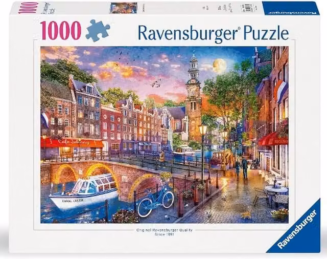 Ravensburger Amsterdam At Sunset 1000 Piece Jigsaw Puzzle, Multicolour