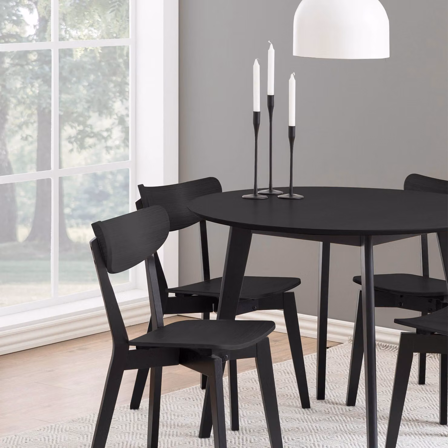 Furniture To Go Roxby Modern Lacquered Oak Dining Chairs in Black, Set of 2 – 4