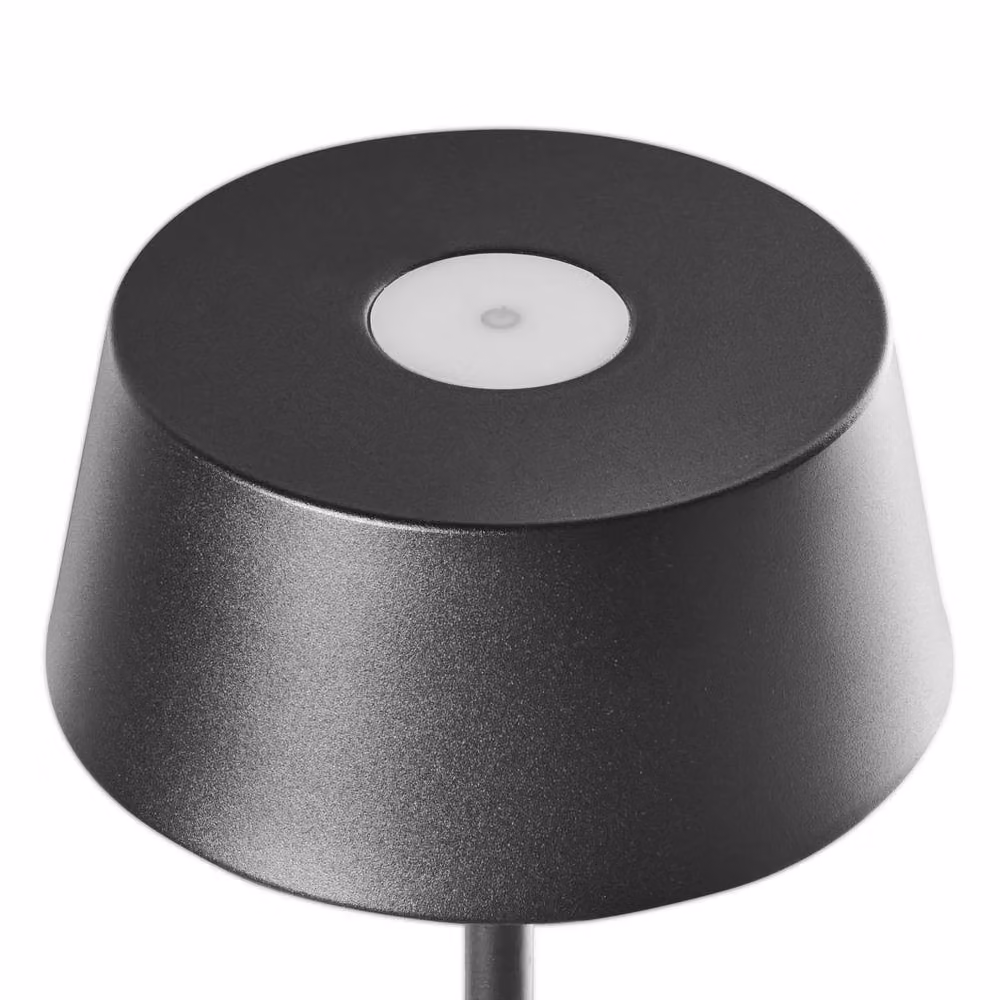 Wyld and Coco Black Metal Wireless LED Table Lamp with Dimmable Touch Control and Rechargeable Battery, H 37 cm x W 15 cm – 3