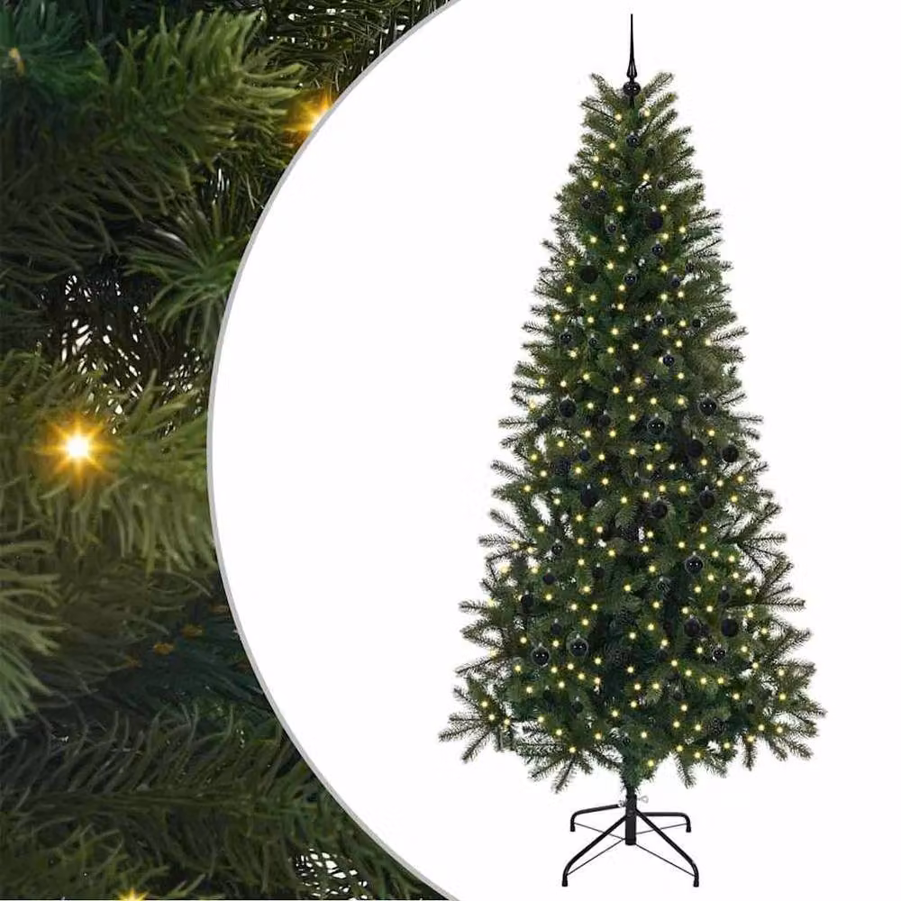 Berkfield Home Elegant Artificial Christmas Tree with 300 LEDs, Green, Height: 240 cm – 3