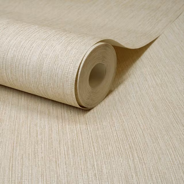 Grandeco Boutique Rays Grasscloth Effect Vinyl Wallpaper in Beige